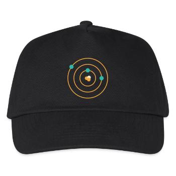Atommodell - Physik Chemie Wissenschaft Nerd - Kinder Basecap - Schwarz - Vorne