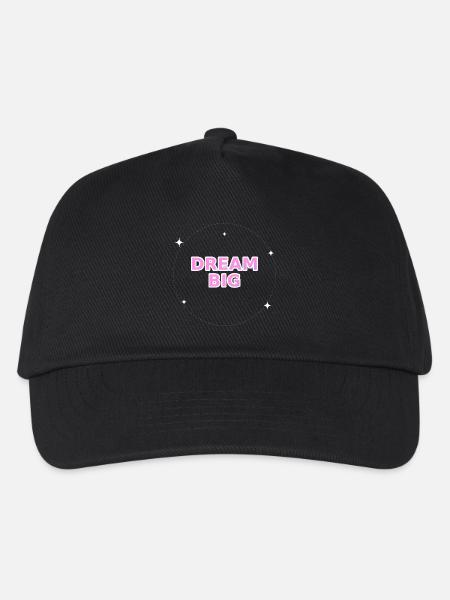 Dream Big Pink Typography - Kinder Basecap - Schwarz
