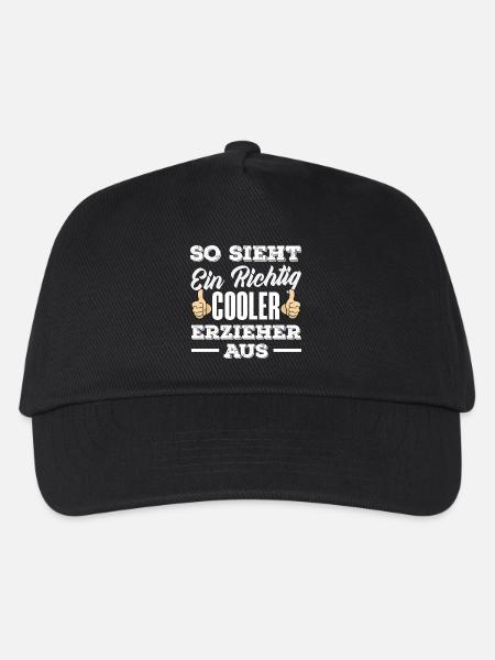 Cooler Erzieher Kindergarten Kita Lustig Spruch - Kinder Basecap - Schwarz