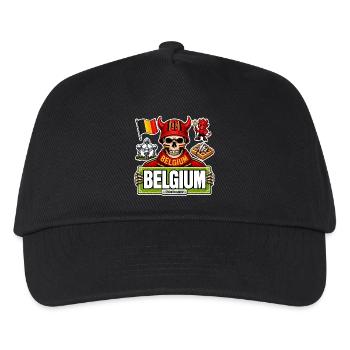 SkullCostume World Edition: Belgien - Kinder Basecap - Schwarz - Vorne