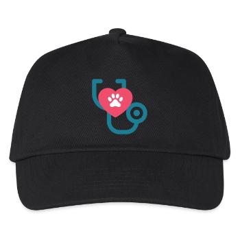 Tierarzt - Tierliebe Hund Katze Geschenk Shirt - Kinder Basecap - Schwarz - Vorne