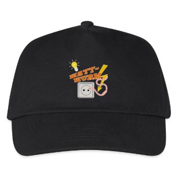 lugworm, puns, humor, funny gifts, father - Kids’ Baseball Cap - black - Front