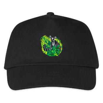 Katta Lemur Dschungel Madagaskar Illustration - Kinder Basecap - Schwarz - Vorne