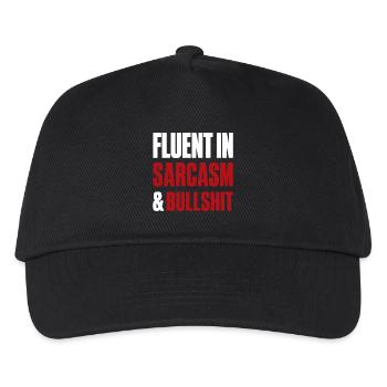 Fluent in Sarcasm & Bullshit Funny Quote Attitude - Casquette de baseball Enfant - noir - Devant