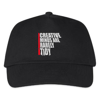 Creative Minds Are Rarely Tidy Funny Creative Logo - Kids’ Baseball Cap - black - Front