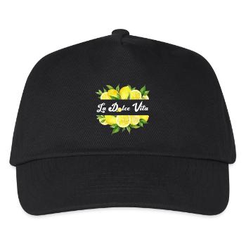 Dolce Vita Zitronen Logo - Kinder Basecap - Schwarz - Vorne
