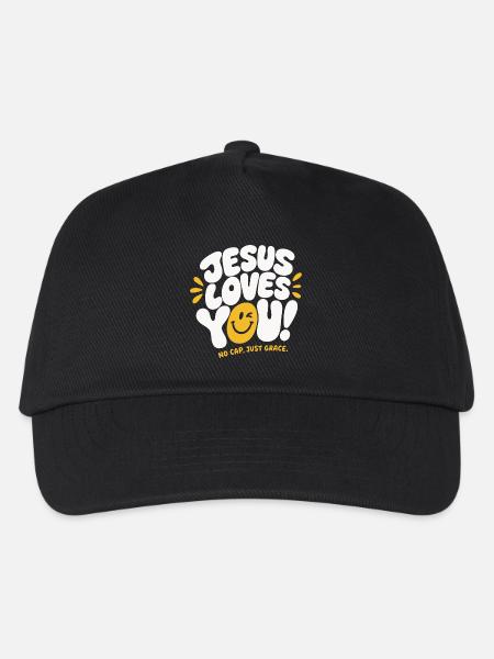 Jesus Loves You Grace Design - Kinder Basecap - Schwarz