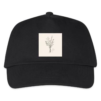 Bouquet of flowers with heart line - Kids’ Baseball Cap - black - Front