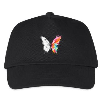 Aquarell-Schmetterling mit Tinte - Kinder Basecap - Schwarz - Vorne