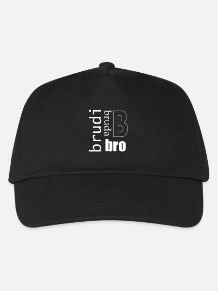 Brudi Bruda Bro - Kinder Basecap - Schwarz
