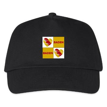 Baden Herz Quadrat - Kinder Basecap - Schwarz - Vorne