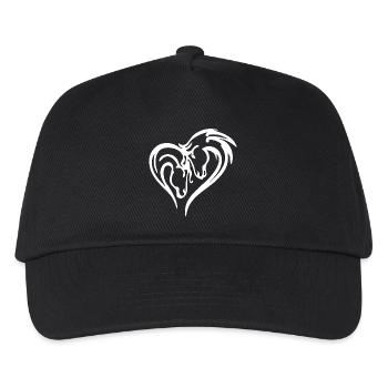Horse Heart (White) - Kids’ Baseball Cap - black - Front