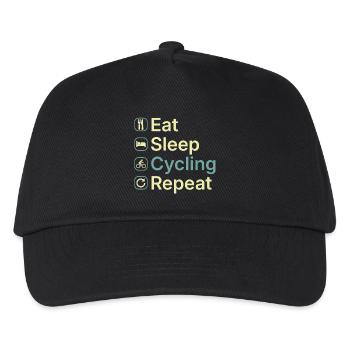 Eat Sleep Cycling Repeat Funny Cyclist Gift - Kids’ Baseball Cap - black - Front