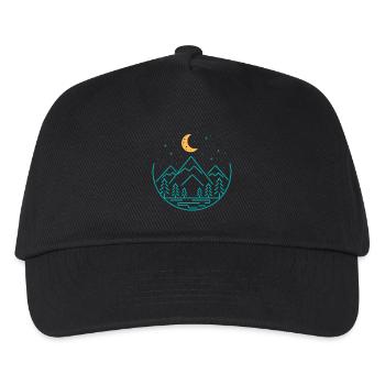Montagne nuit, art minimaliste de la ligne de ciel de la nuit Nature - Casquette de baseball Enfant - noir - Devant