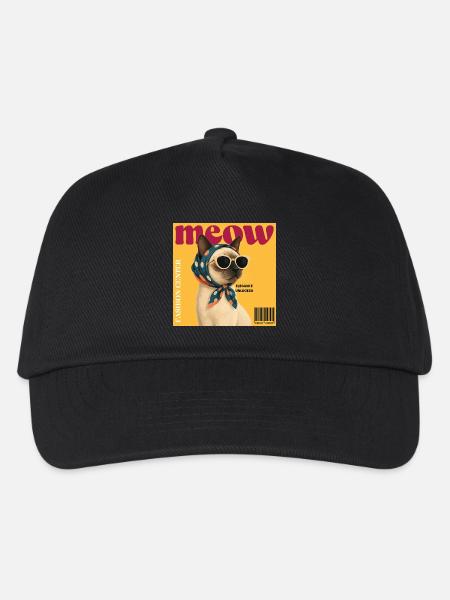 Meow Elegance Sonnenbrillenkatze - Kinder Basecap - Schwarz