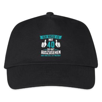 40 Jahre 40. Geburtstag Mann Frau 40 Jahre - Kinder Basecap - Schwarz - Vorne