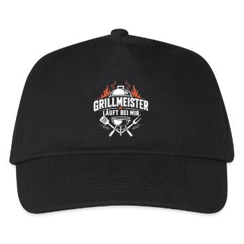 Grillmeister - Läuft bei mir! - Kinder Basecap - Schwarz - Vorne