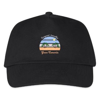 Gran Canaria Palmenstrand Retro - Kinder Basecap - Schwarz - Vorne