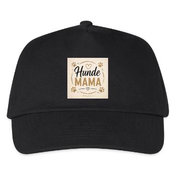 Hunde Mama Herzkreis Design - Kinder Basecap - Schwarz - Vorne