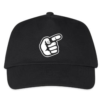 Direction pointée de la main avec le doigt - Casquette de baseball Enfant - noir - Devant