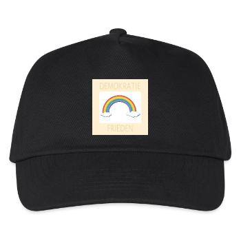 DEMOKRATIE REGENBOGEN FRIEDEN - Kinder Basecap - Schwarz - Vorne