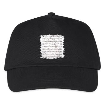 Black and white sheet music with border - Kids’ Baseball Cap - black - Front