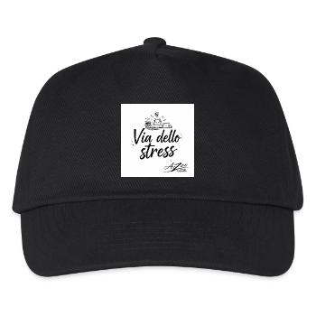 Via dello Stress: Stressabbau Humor - Kinder Basecap - Schwarz - Vorne
