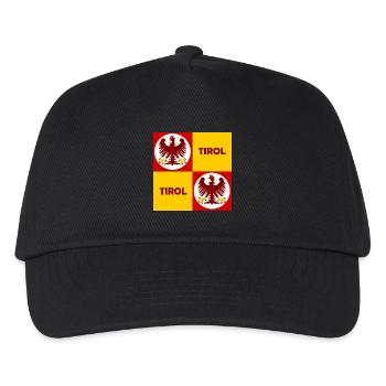 Tirol Quadrat Emblem Muster - Kinder Basecap - Schwarz - Vorne