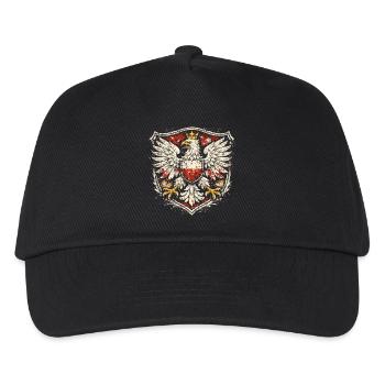 Polen Adler Wappen – Polnischer Adler Grunge - Kinder Basecap - Schwarz - Vorne