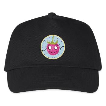 Cuddly raspberry face motif - Kids’ Baseball Cap - black - Front