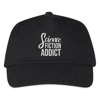 Science Fiction Addict Sci Fi Liebhaber Zitat Text - Kinder Basecap - Schwarz - Vorne