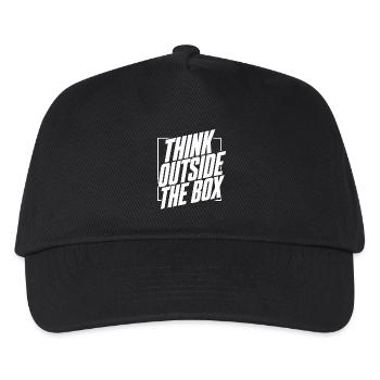 Think outside the box – Weißer Spruch & Statement - Kinder Basecap - Schwarz - Vorne