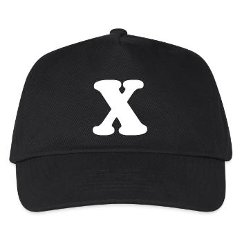 Large X Style Print | Letter X | X Logo - Kids’ Baseball Cap - black - Front