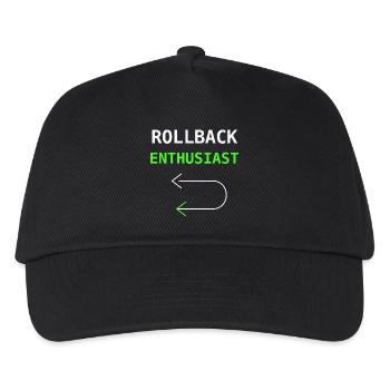 Rollback Enthusiast IT Humor Sysadmin Geschenk - Kinder Basecap - Schwarz - Vorne