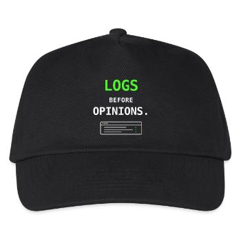 Logs Before Options IT Humor Sysadmin Geschenk - Kinder Basecap - Schwarz - Vorne