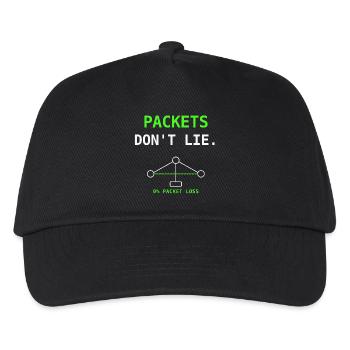 Packets Dont Lie Netzwerk IT Humor Geschenk - Kinder Basecap - Schwarz - Vorne