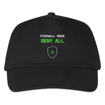 Firewall Mood Deny All Netzwerk IT Geschenk - Kinder Basecap - Schwarz - Vorne
