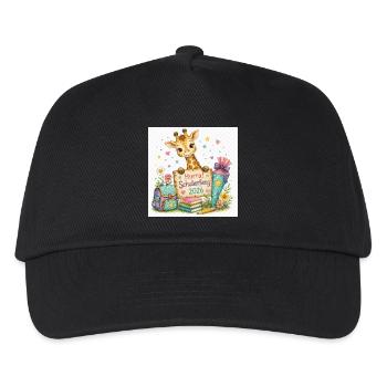 Giraffenstart 2026 Schulanfang - Kinder Basecap - Schwarz - Vorne