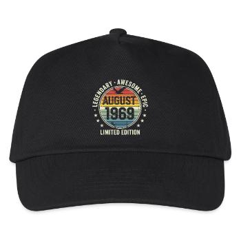Legendäres Retro-Vintage-Jubiläum im August 1969 - Kinder Basecap - Schwarz - Vorne