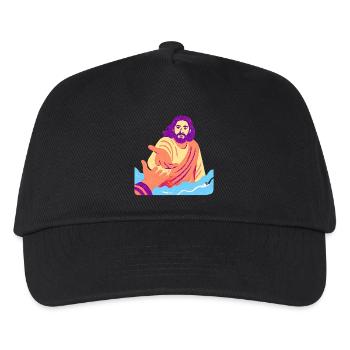 Jesus – Retro Pop Art - Kinder Basecap - Schwarz - Vorne