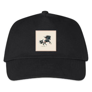 Pferd - Kinder Basecap - Schwarz - Vorne