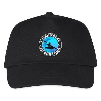 ICH MAG KAJAK UND VIELLEICHT DREI LEUTE - Kinder Basecap - Schwarz - Vorne