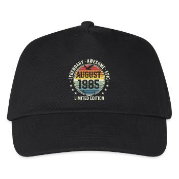 Legendäres Retro-Vintage-Jubiläum im August 1985 - Kinder Basecap - Schwarz - Vorne