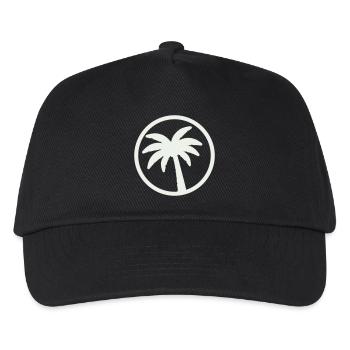 Palmen Silhouette Tropen Emblem - Kinder Basecap - Schwarz - Vorne