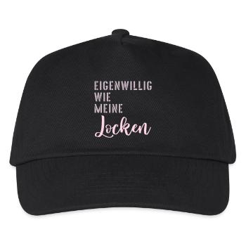 Haare Locken Eigenwillig - Kinder Basecap - Schwarz - Vorne