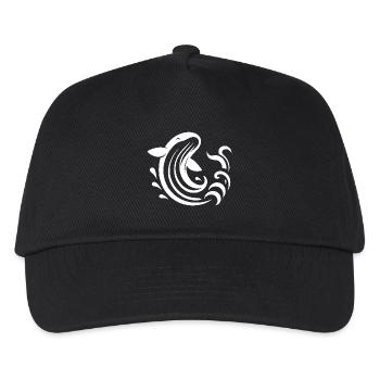Leaping Whale Silhouette Sea Motif - Kids’ Baseball Cap - black - Front