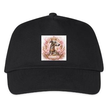 Royal Greyhound Portrait with Crown - Kids’ Baseball Cap - black - Front