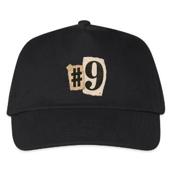 Number Nine Collage Typography - Kids’ Baseball Cap - black - Front