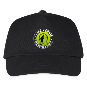 I LIKE TENNIS AND MAYBE 3 PEOPLE - Kids’ Baseball Cap - black - Front