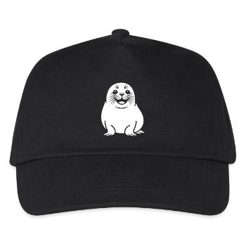 Cute seal silhouette - Kids’ Baseball Cap - black - Front
